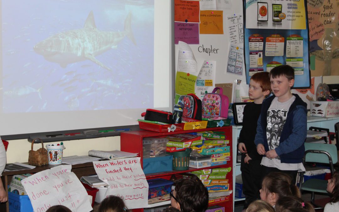 First Grade Students Create Presentations Using Google Slides