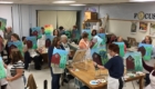 School and community members gathered in the art room at Berlin High School for a Paint N' Pizza Night