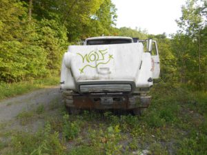 Old white pick-up truck