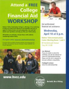 Financial Aid Workshop flyer
