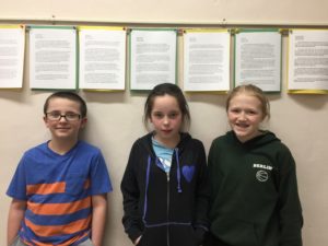 Anthony Wood, Liah Goewey, and Grace Pelletier (4th Grade)