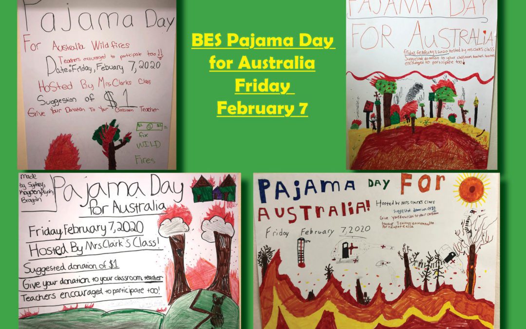 BES Pajama Day for Australia on 2/7