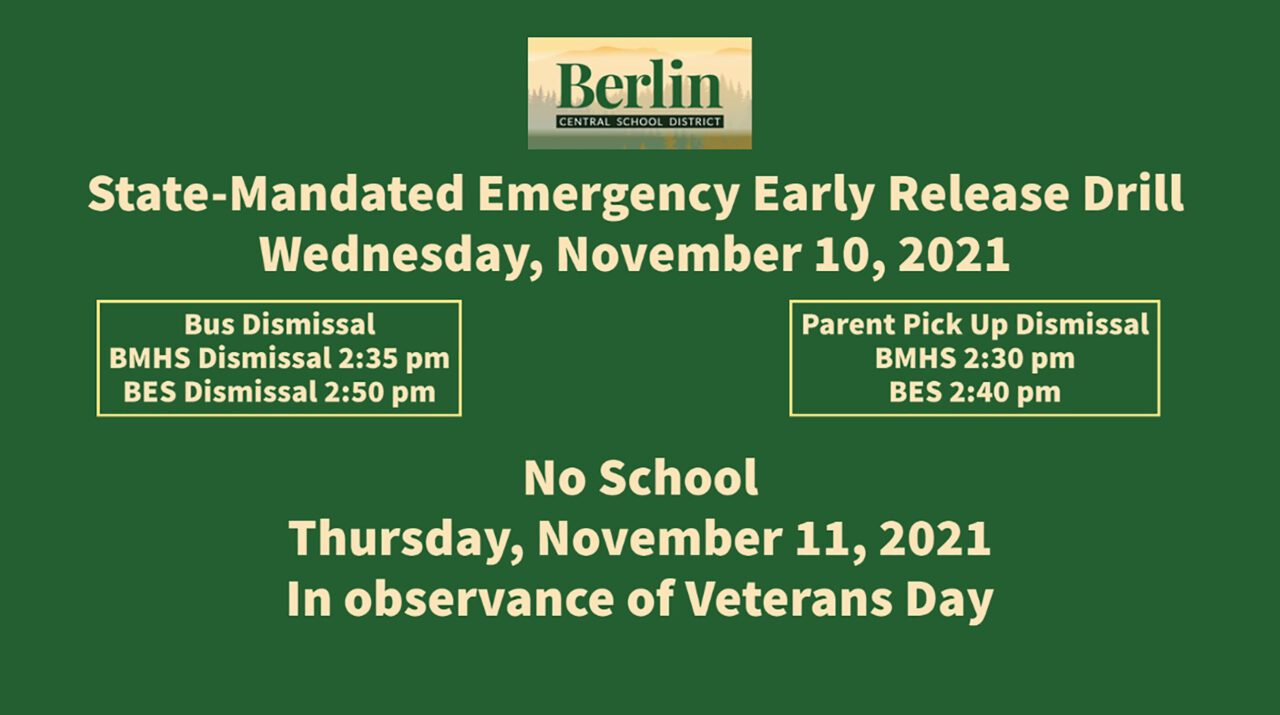 BCSD CALENDAR REMINDER | Berlin Central School District