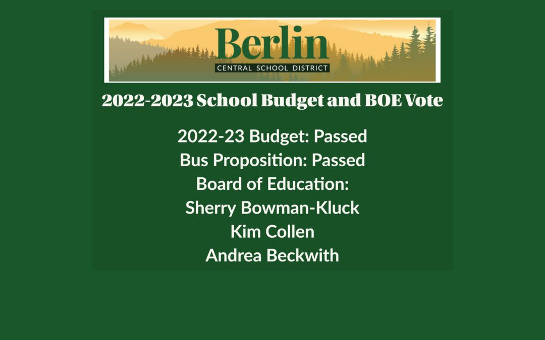 Berlin CSD Voters Approve $25.9 Million Budget; Elect Three Board Members