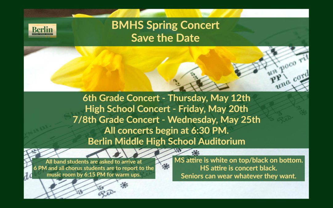 BMHS Spring Concert Reminder