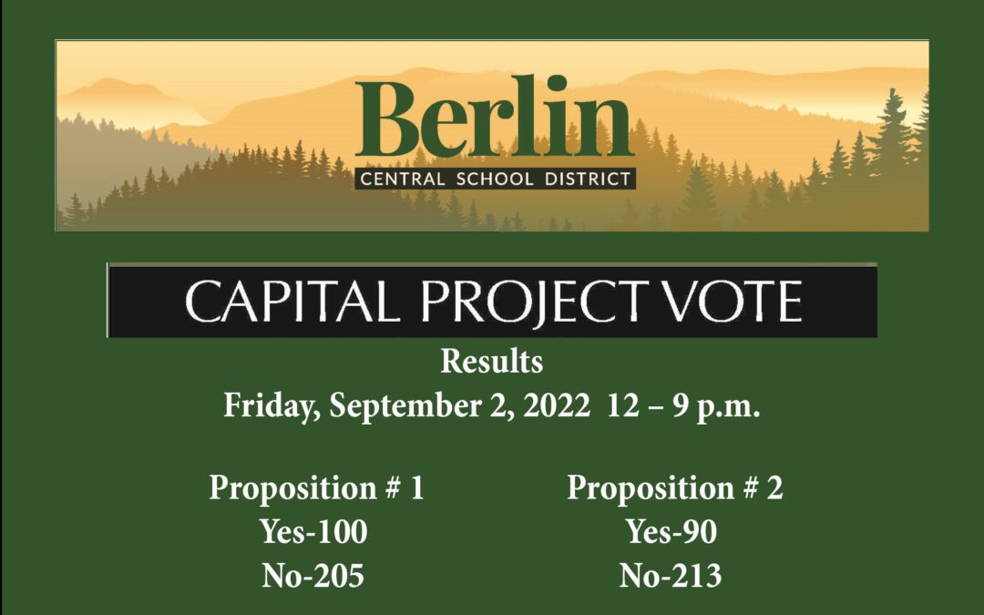 Capital Project Vote Results 9/2/22