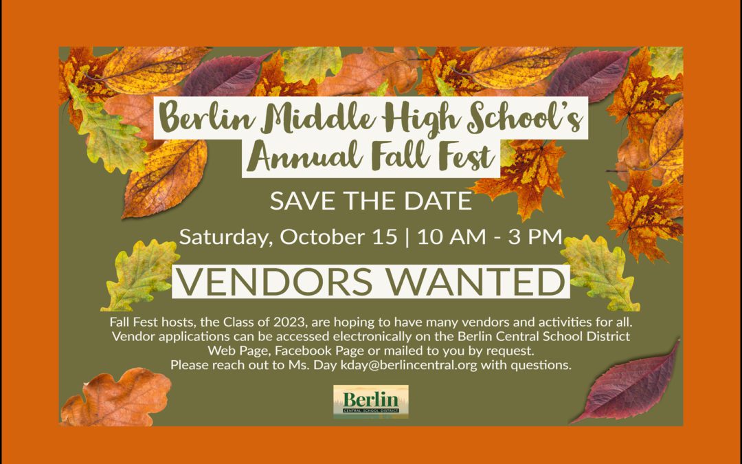 BMHS Fall Fest Vendors Wanted