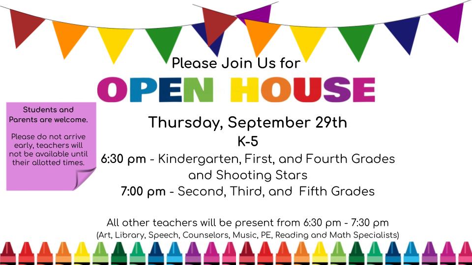 BES Open House this Thursday 9/29