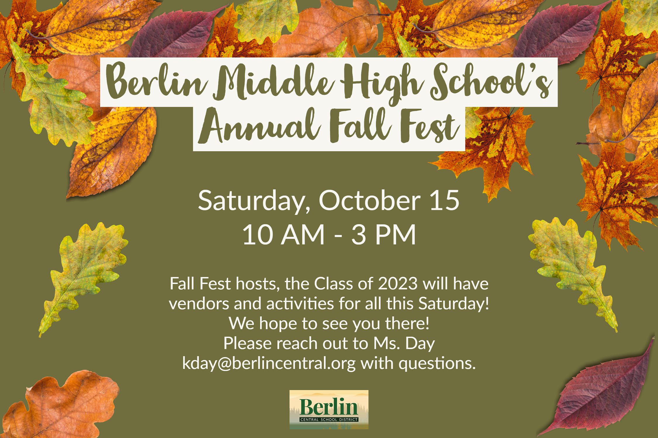 Fall Fest Saturday 10/15! | Berlin Central School District