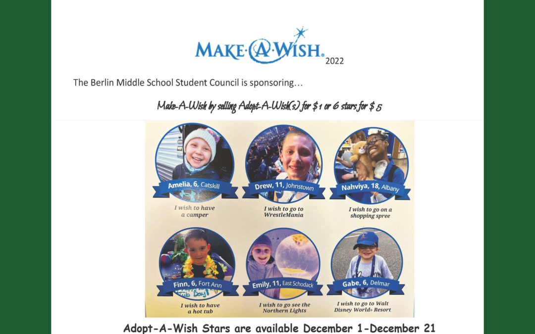 Middle School Student Council is Sponsoring Make-A-Wish