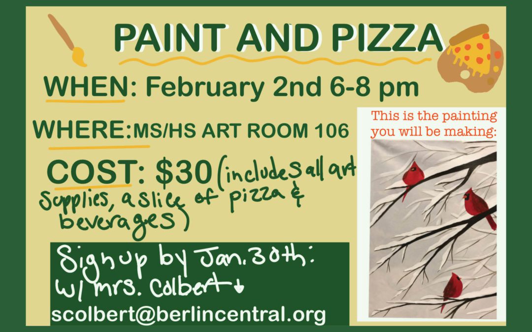 REMINDER: BMHS Paint & Pizza RSVP by 1/30