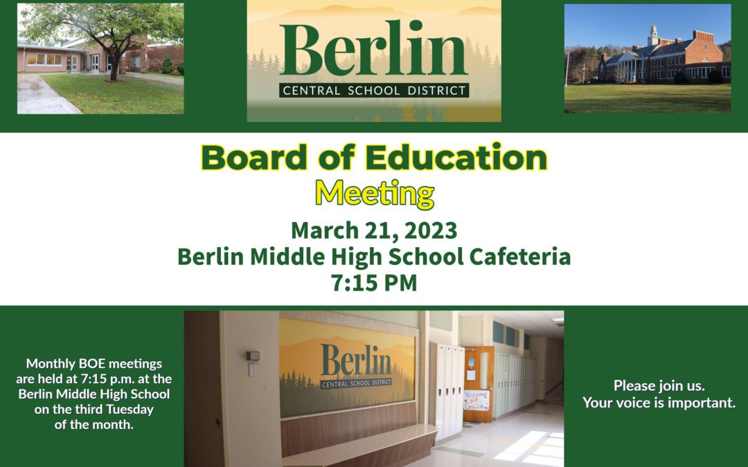 Monthly Board of Education Meeting 3/21