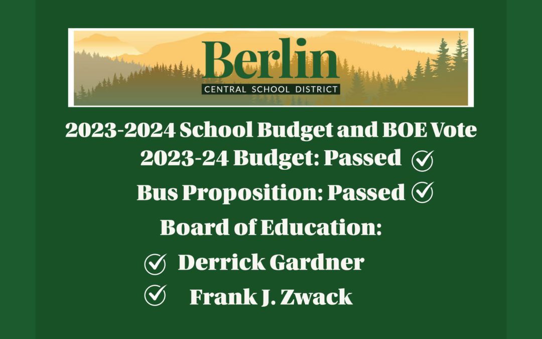 Berlin CSD Voters Approve $26.2 Million Budget; Elect Two Board Members
