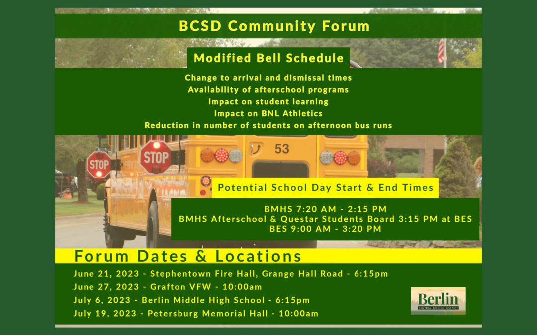 BCSD Announces Community Forums