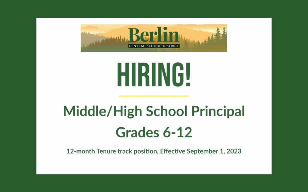 Hiring: Berlin Middle High School Principal