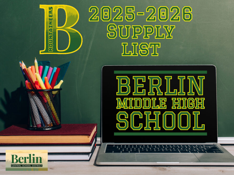 BMHS 20252026 School Supply List Berlin Central School District