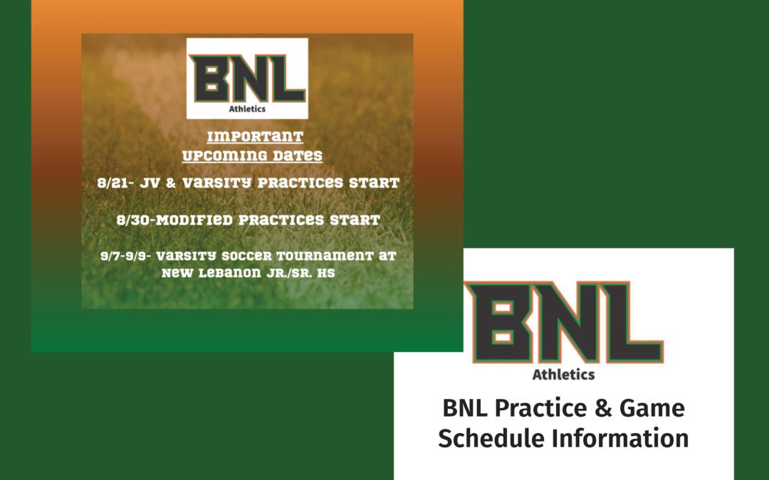 BNL Practice & Game Schedule