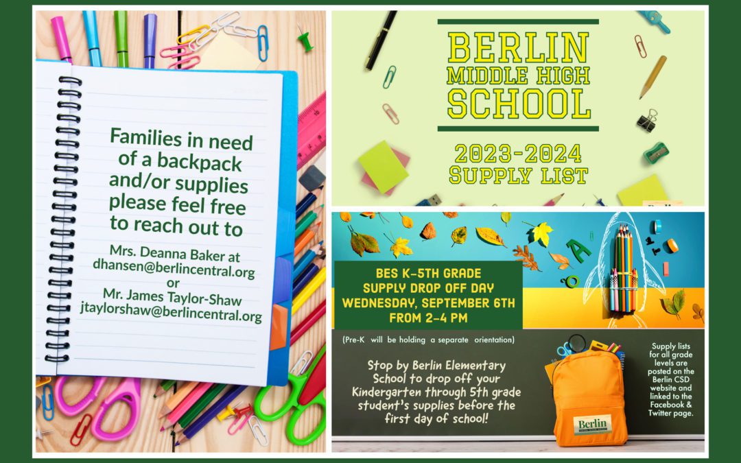 2023 -2024 Berlin CSD School Supply Lists