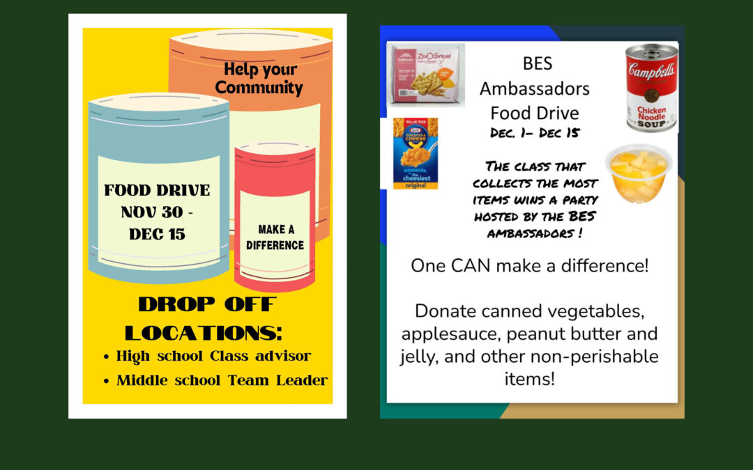 BMHS & BES Host Food Drives