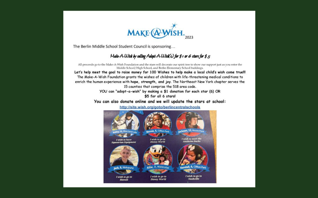 BMS Student Council Is Sponsoring Make-a-Wish