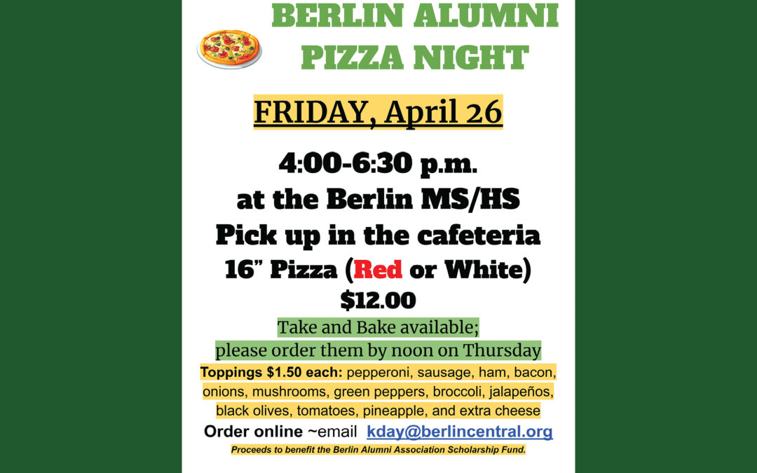 Alumni Pizza Night Fundraiser 4/26