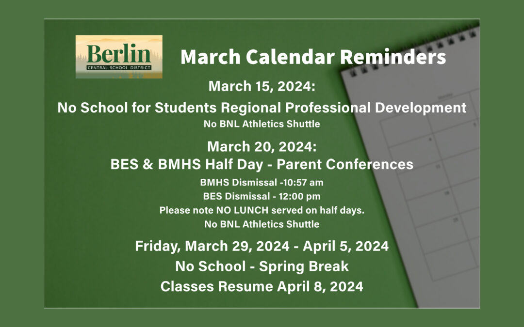 BES Principal Blog | Berlin Central School District