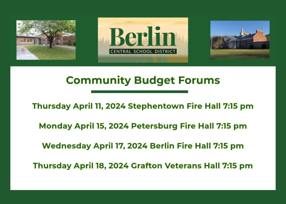 Community Budget Survey and Forum Information | Berlin Central School ...