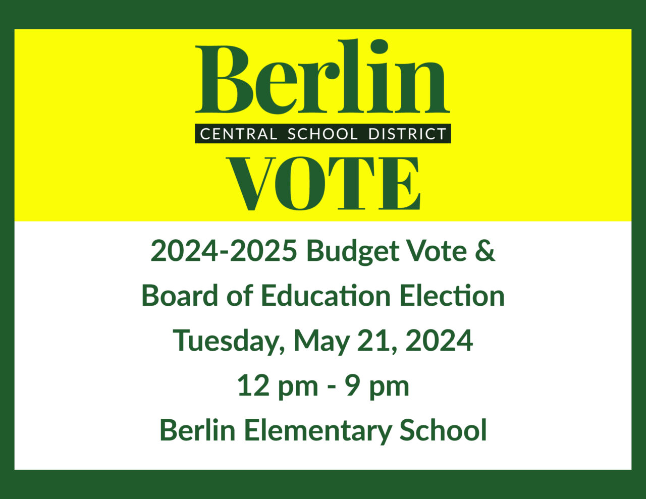 2024-2025 Budget Information and Results | Berlin Central School District