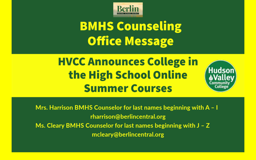 HVCC Announces College in the High School Online Summer Courses