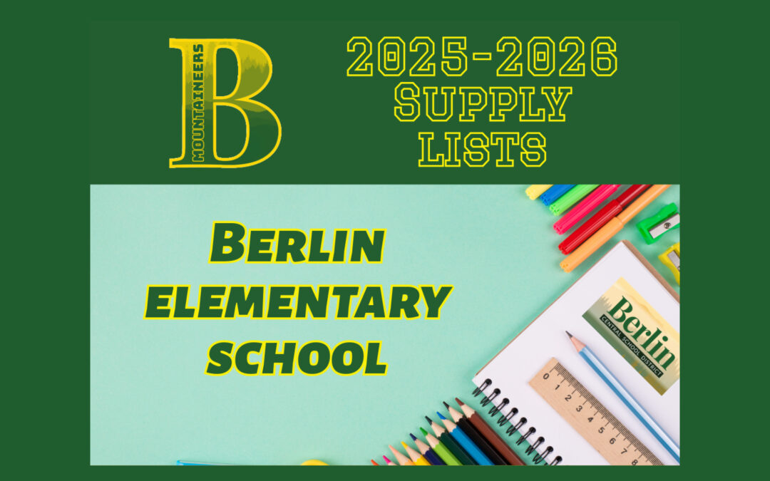 Berlin Elementary School 2025-26 Supply List