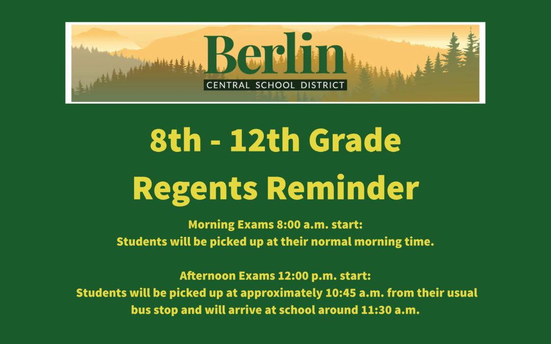 BMHS June 2025 Regents Examination Schedule & Important Survey