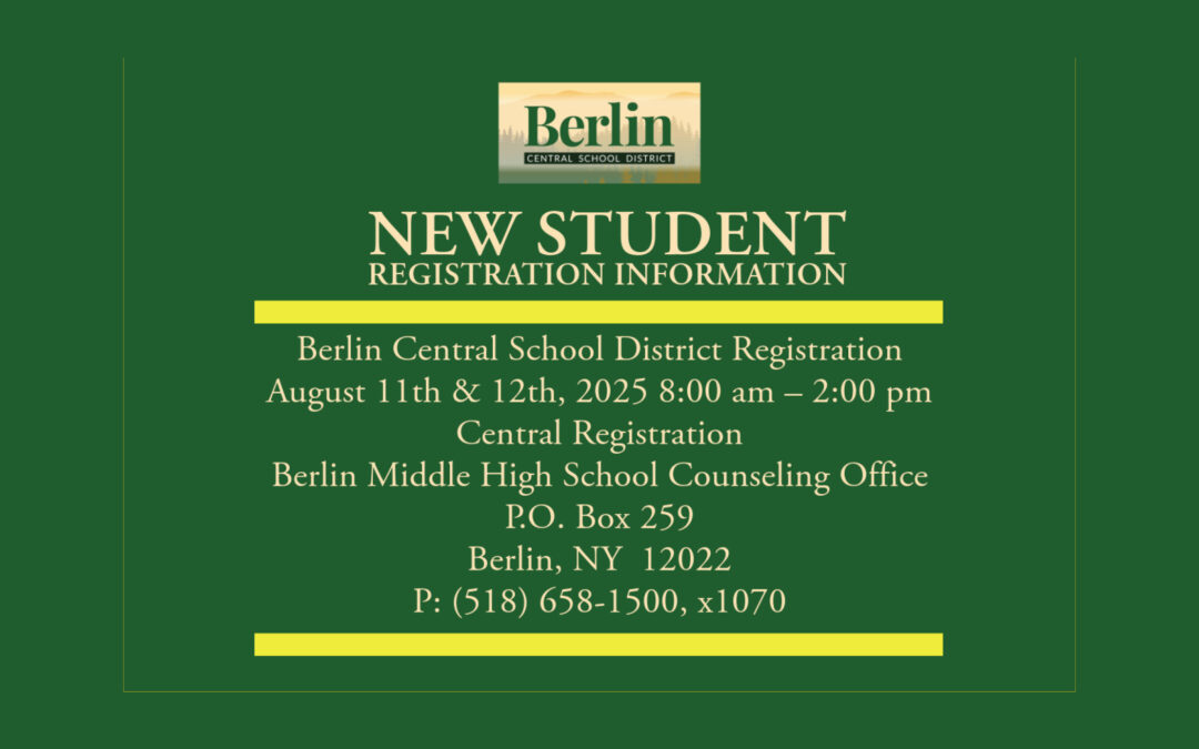 New Student Registration Dates 8/11 & 8/12