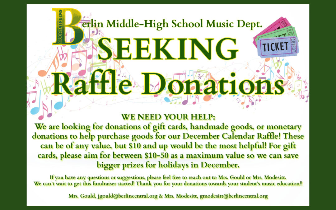 BMHS Music Department Calendar Raffle