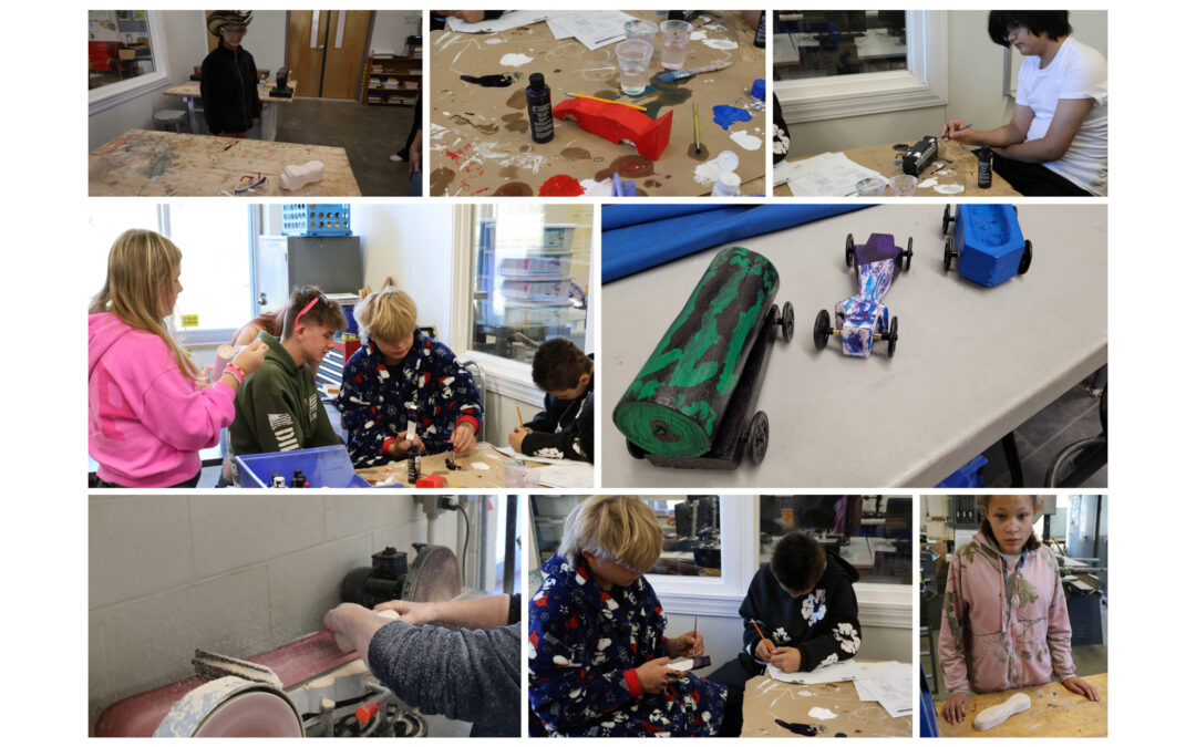 8th Graders Engineer and Race Pinewood Derby Cars