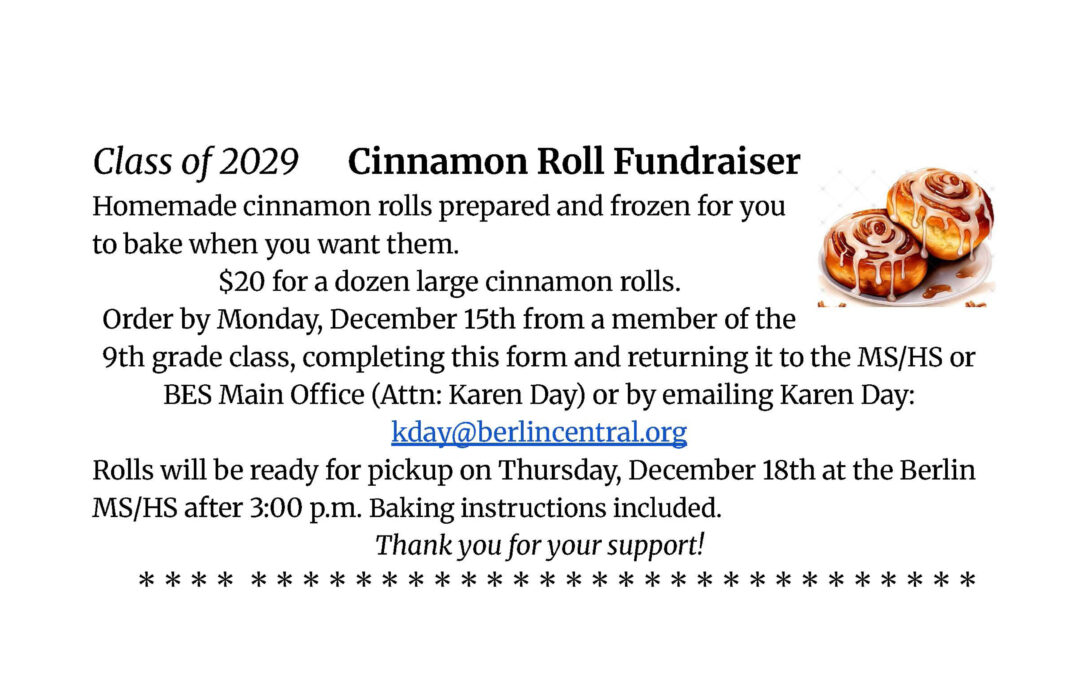 Class of 2029 Cinnamon Roll Fundraiser