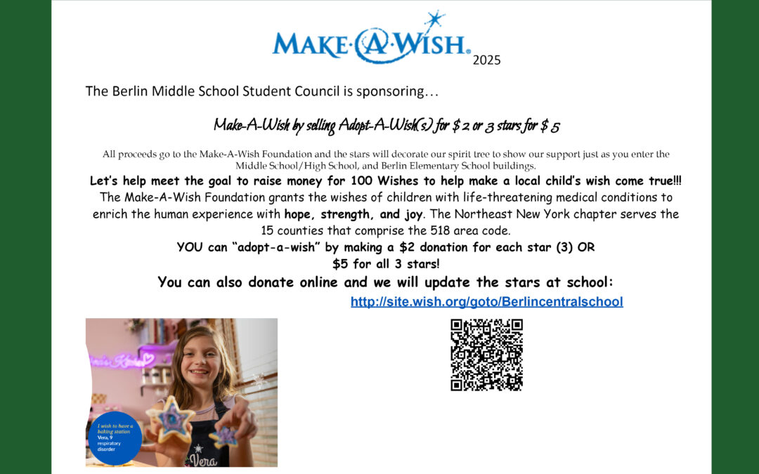 Middle School Student Council is Sponsoring Make-A-Wish