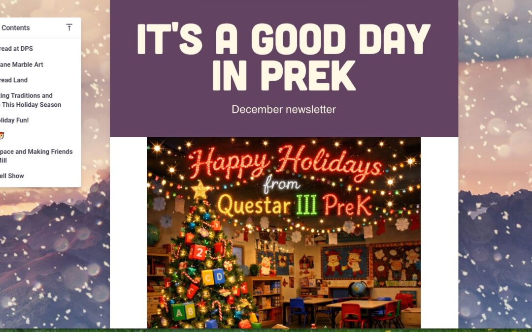 It’s a Good Day in Pre-K Newsletter – December 2025