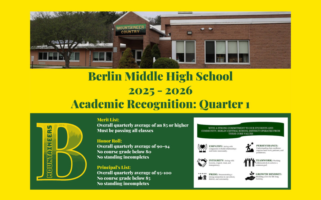 BMHS 2025-2026 Quarter 1 Honor Roll Announced