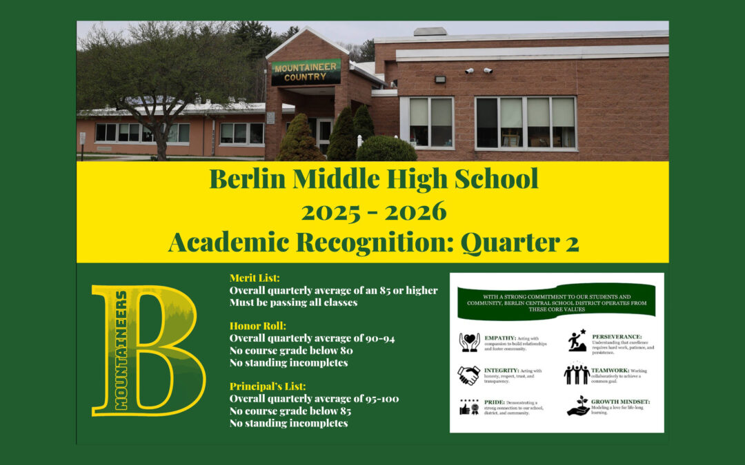 BMHS 2025-2026 Quarter 2 Honor Roll Announced