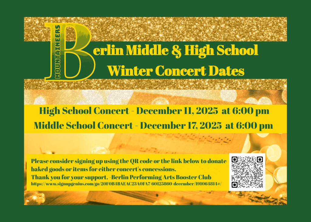 BHS & BMS Winter Concert Announcement