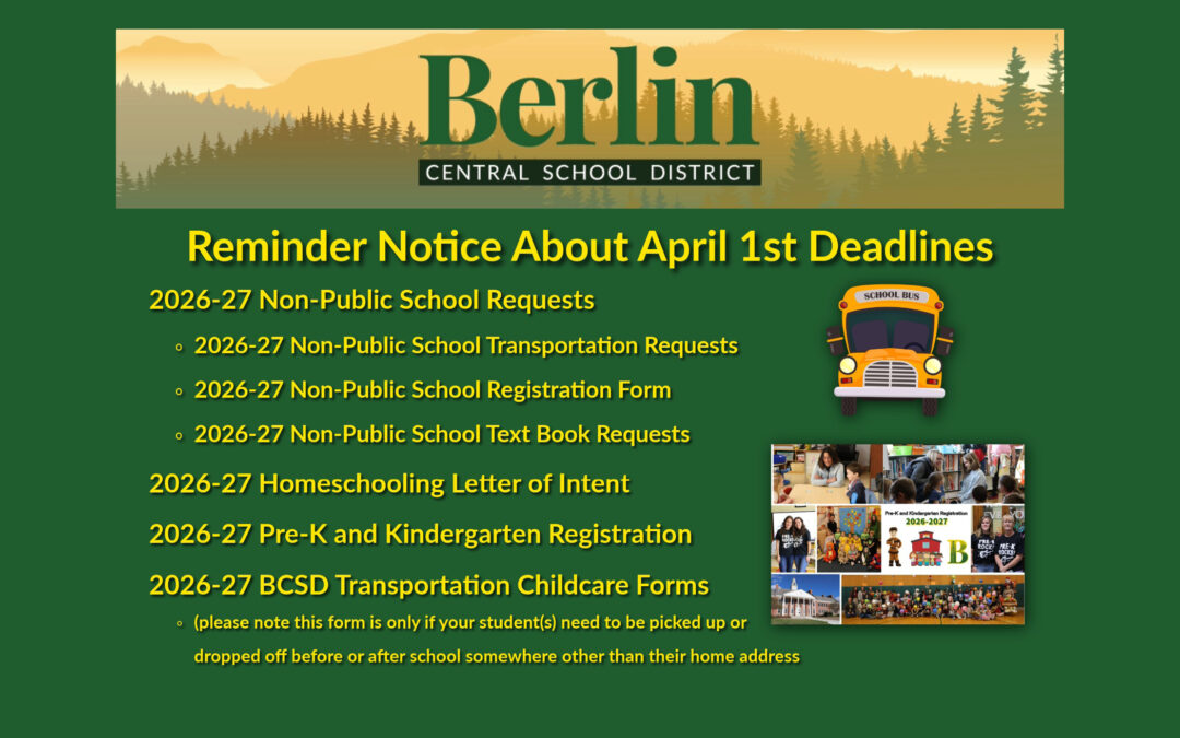 Reminder Notice About April 1st Deadlines