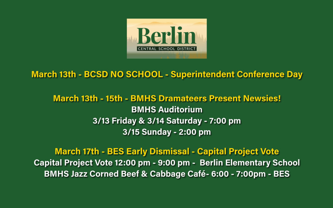 March Calendar Reminders