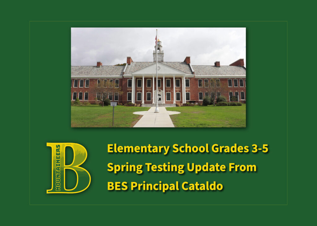Letter From BES Principal Cataldo Regarding NYS Grades 3-5 Testing