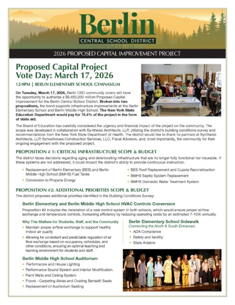 Capital Project Information and Updates | Berlin Central School District