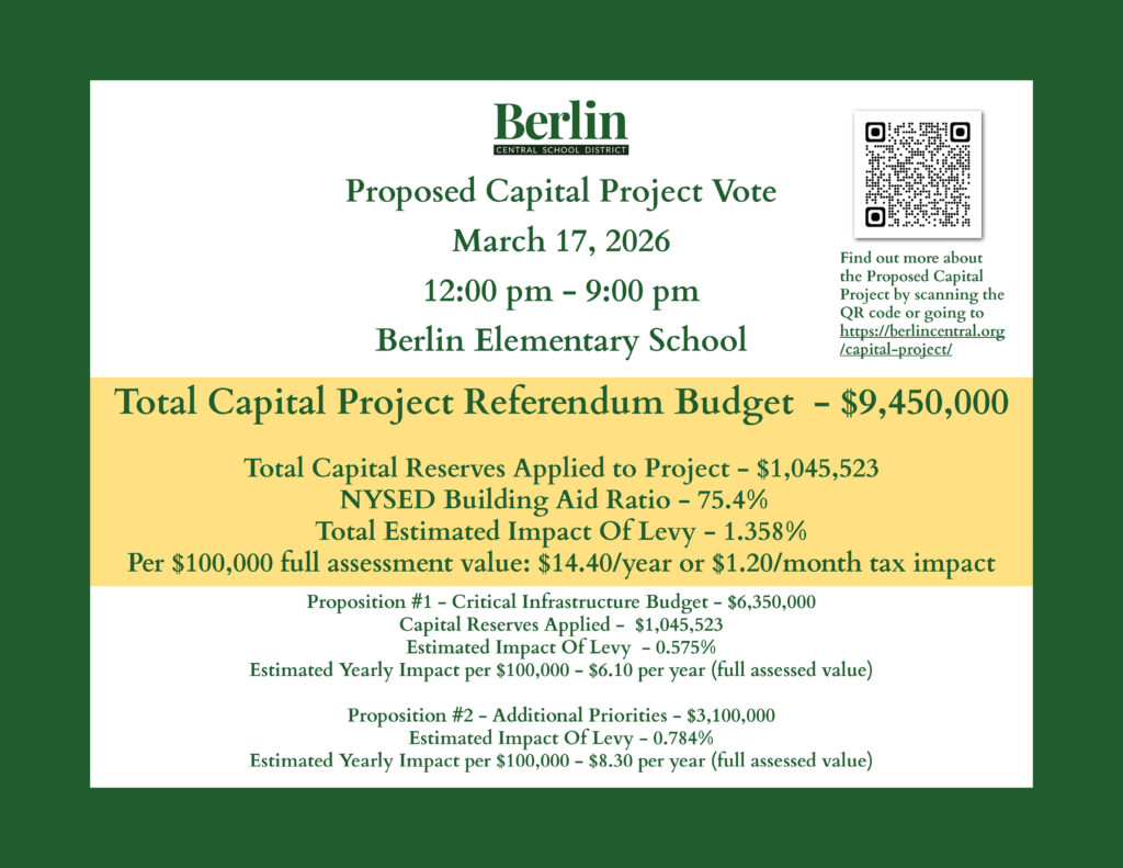 Berlin CSD Proposed Capital Project Vote Update