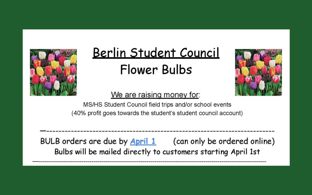 Berlin Student Council Flower Bulbs Fundraiser