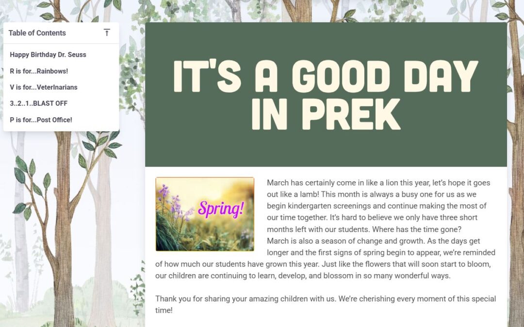 It’s a Good Day in Pre-K Newsletter – April 2026