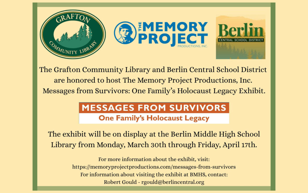 The Memory Project Productions, Inc. Exhibit at BMHS