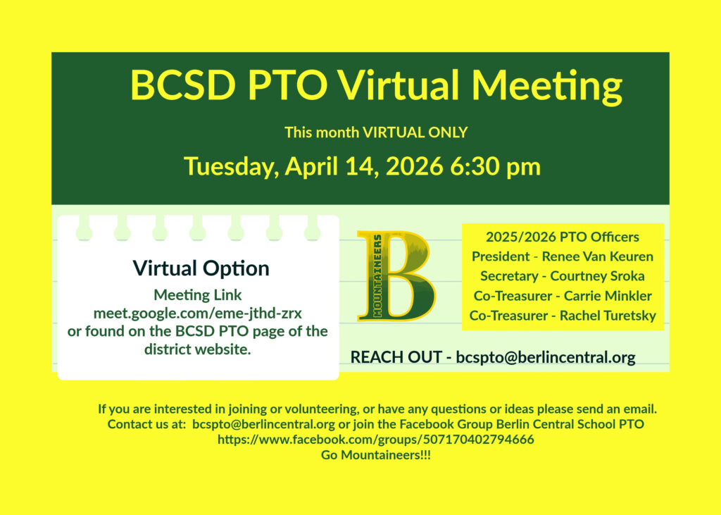 BCSD PTO Virtual Meeting 4/14