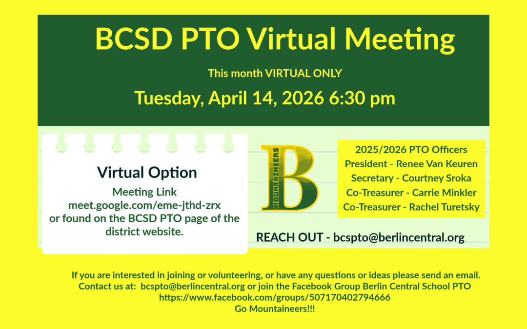 BCSD PTO Virtual Meeting 4/14